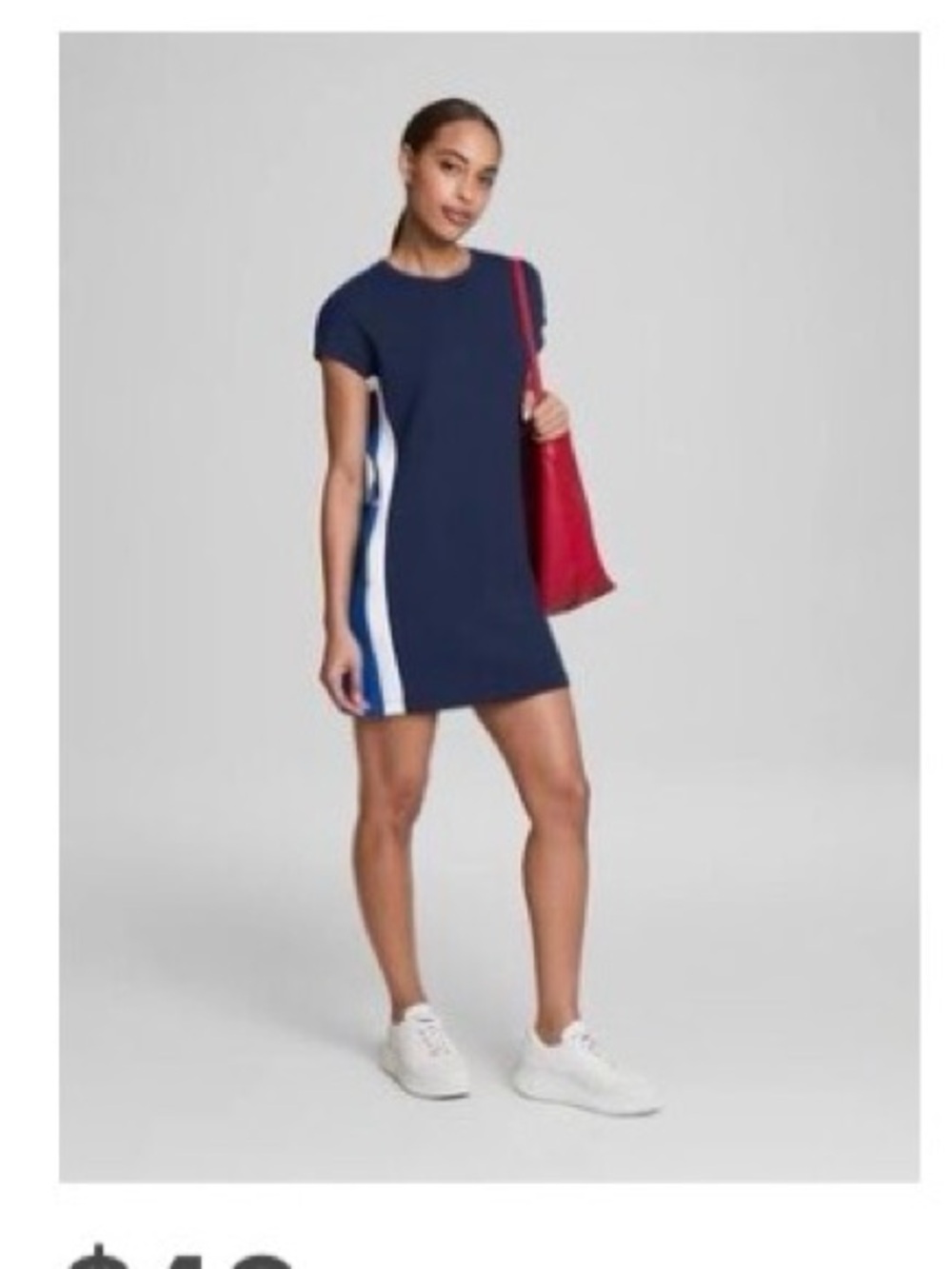 SPANX Navy Mini Dress with White & Blue Side Panels